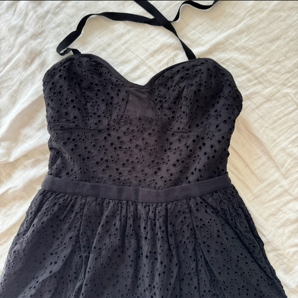 Talula Black Eyelet Halter Cotton Dress - Picture 6 of 7